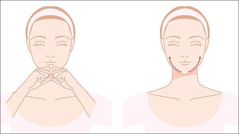 Massage vùng cằm theo đường viền hàm