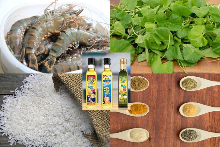 Cháo rau má kết hợp tôm giúp bổ sung nhiều canxi cho bé 