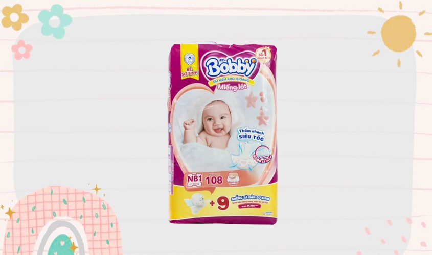 Tã lót Bobby size NB1 117 miếng (Dưới 1 tháng) 