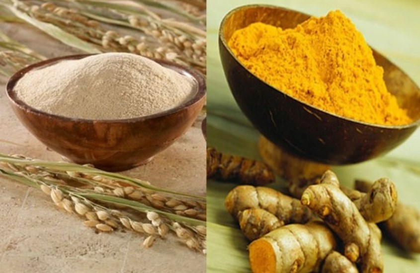 Tinh bột nghệ với bột gạo