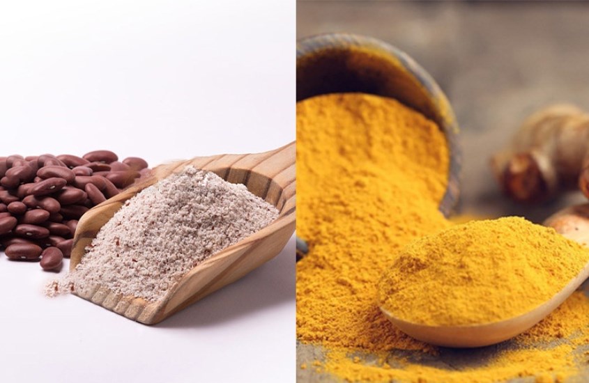 Tinh bột nghệ và bột đậu đỏ