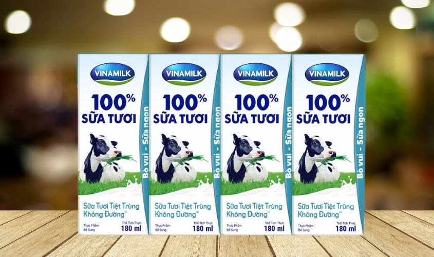 Thùng 48 hộp sữa tươi Vinamilk không đường 180 ml