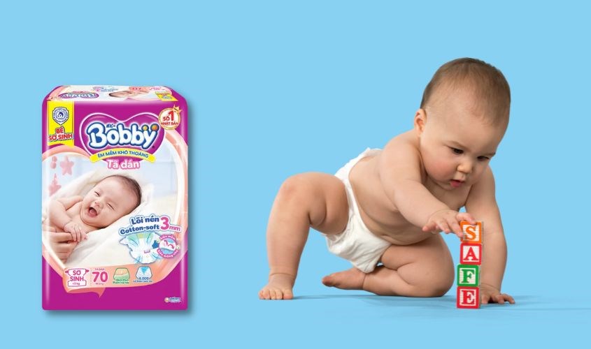 Tã dán Bobby size NB 70 miếng (Dưới 5 kg)