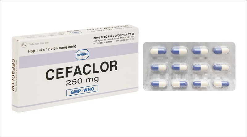 Cefaclor Uphace 250mg trị nhiễm khuẩn (1 vỉ x 12 viên) 