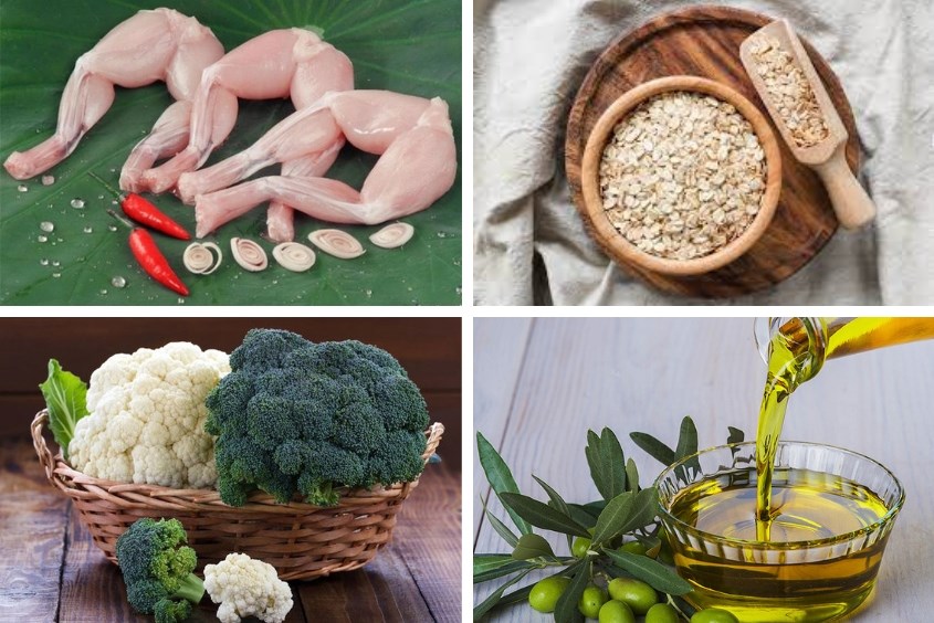 Cháo ếch yến mạch cho bé nấu với bông cải xanh bổ dưỡng