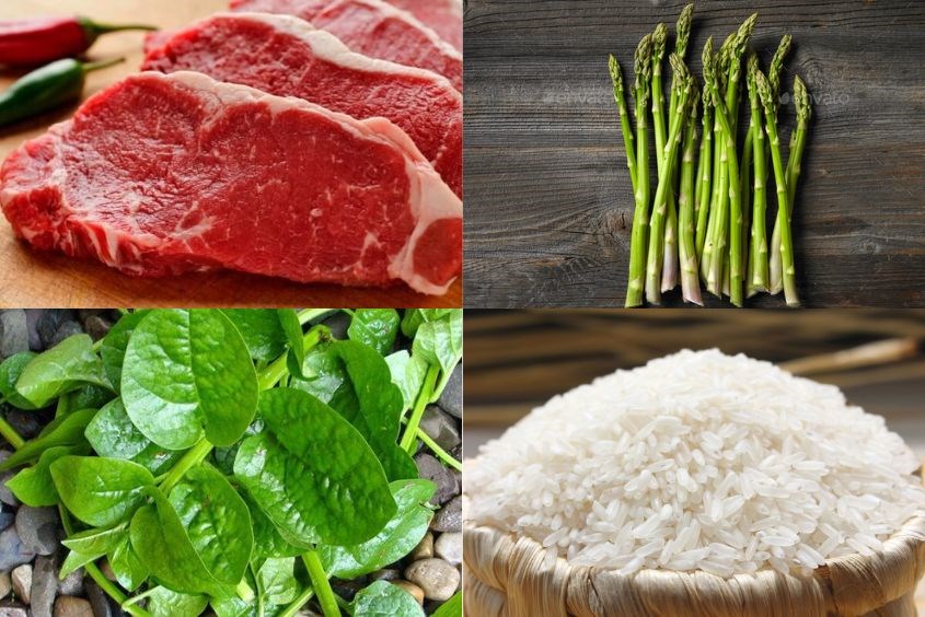 Cháo thịt bò măng tây cho bé hấp dẫn