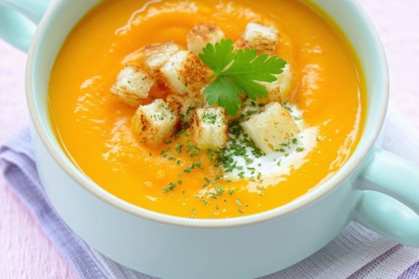 Cháo yến sào và tôm tươi bí đỏ (Ảnh: Canva)