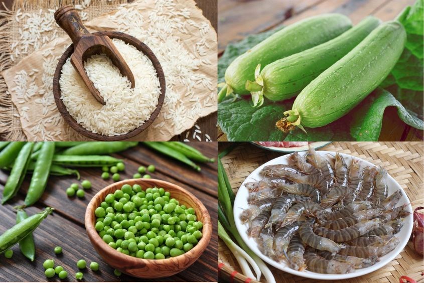 Cháo tôm đậu Hà Lan cho bé bổ dưỡng