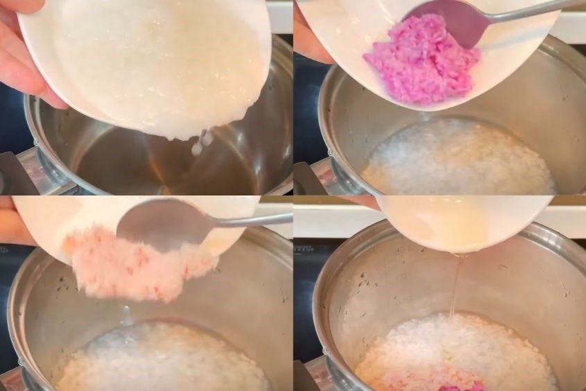 Cách nấu cháo tôm khoai mỡ cho bé - bước 5