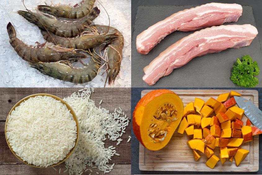 Các món cháo tôm thịt heo cho bé ăn dặm