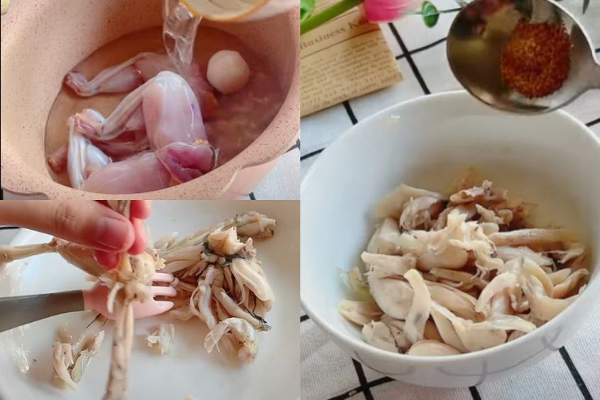 Chế biến ếch cho cháo ếch phô mai cho bé