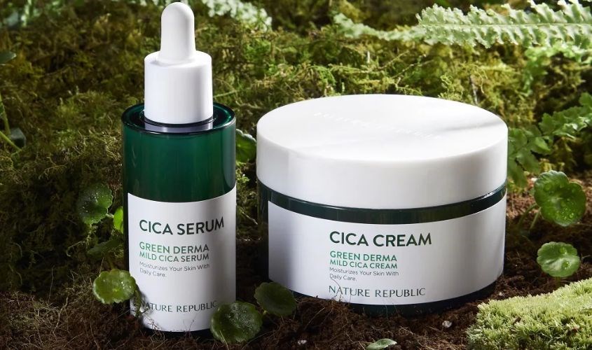 Kem dưỡng ẩm chiết xuất Rau Má và Keo Ong Nature Republic Green Derma Mild 190 ml