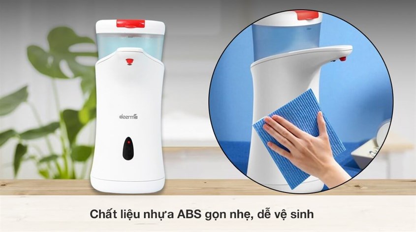 Máy rửa tay Deerma được làm bằng chất liệu nhựa ABS bền bỉ, chống va đập tốt và dễ dàng vệ sinh sạch sẽ