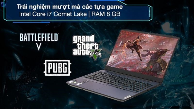 Máy được trang bị bộ vi xử lý Intel Core i7 Comet Lake dòng 10750H