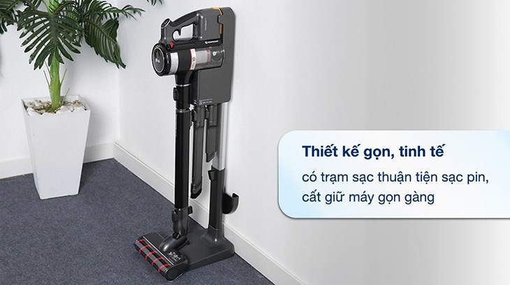 Máy hút bụi lau nhà LG A9K-Ultra có thiết kế tinh tế, sang trọng với màu đen hiện đại