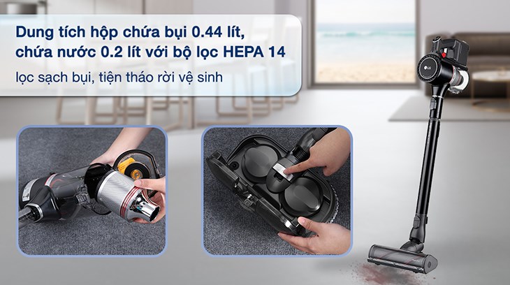Máy hút bụi cầm tay LG A9K-Ultra trang bị bộ lọc HEPA 14 cho hiệu suất lọc vượt trội