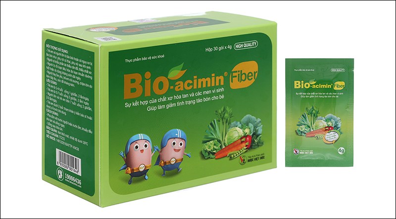 Cốm Bio-acimin Fiber bổ sung lợi khuẩn và chất xơ hộp 30 gói x 4g