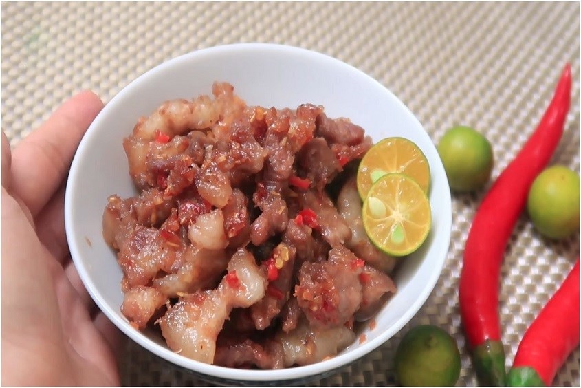 Món thịt rang mắm tôm Món thịt rang mắm tôm