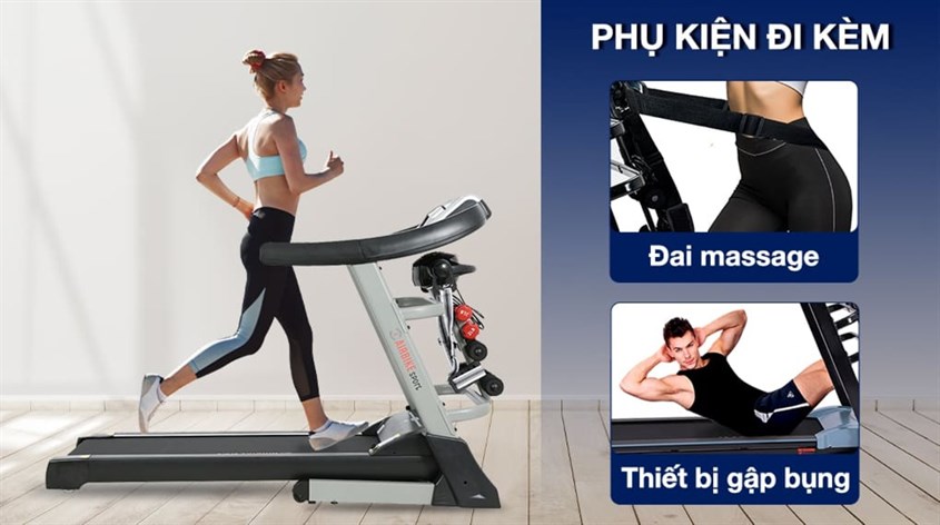 Đa dạng chế độ luyện tập với máy chạy bộ điện Airbike Sport MK-338