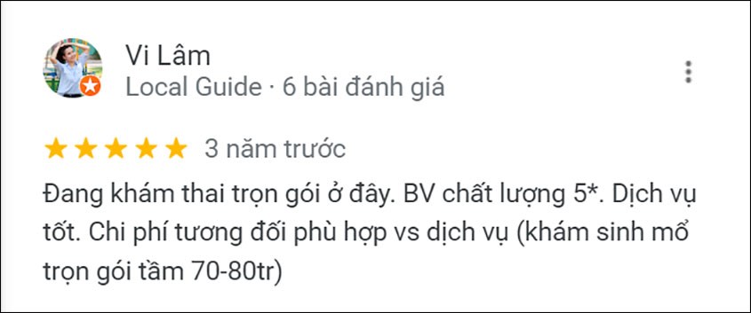 nhận xét của ba mẹ về bệnh viện quốc tế Mỹ