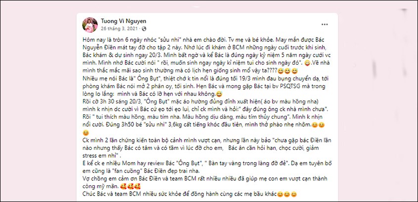 Đánh giá của các mẹ về phòng khám BCM