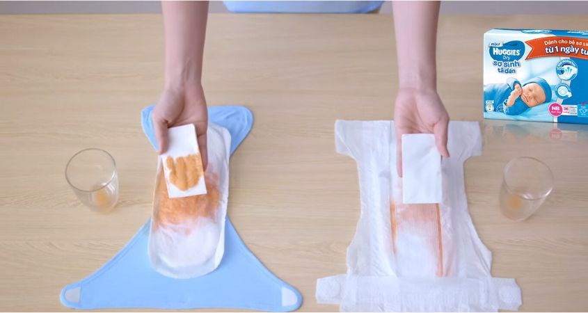 Nên chọn loại tã có khả năng thấm hút tốt cho bé