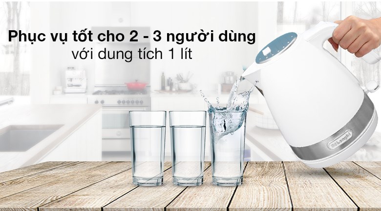 Dung tích bình lên đến 1 lít, phục vụ tốt cho nhu cầu nấu nước cho 2 - 3 người