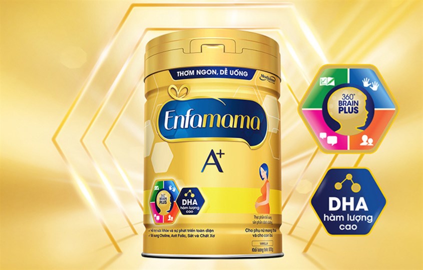Sữa bầu Enfamama A+ 360° Brain Plus hương vani 830g Sữa bầu Enfamama A+ 360° Brain Plus hương vani 830g