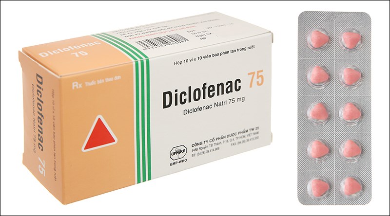 Diclofenac 75 giảm đau, kháng viêm xương khớp (10 vỉ x 10 viên) 