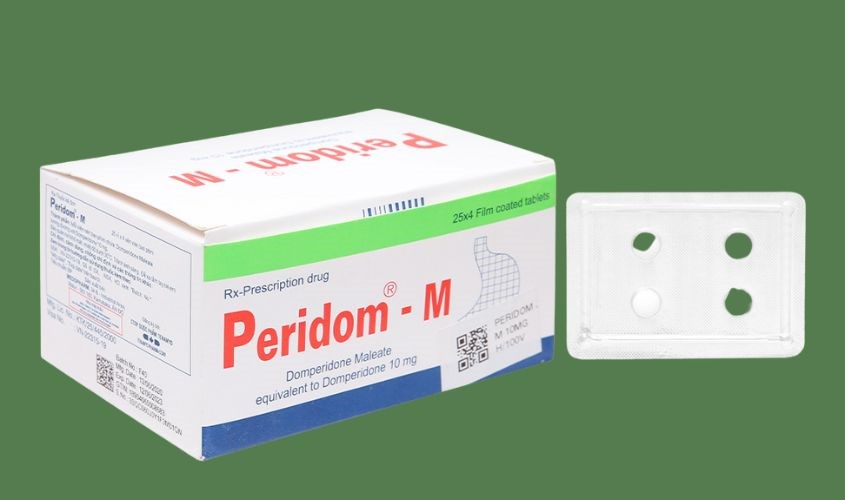Peridom - M 10mg trị chứng nôn và buồn nôn (25 vỉ x 4 viên)