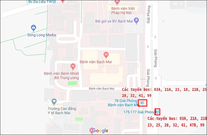 cách di chuyển đến bệnh viện nhiệt đới trung ương