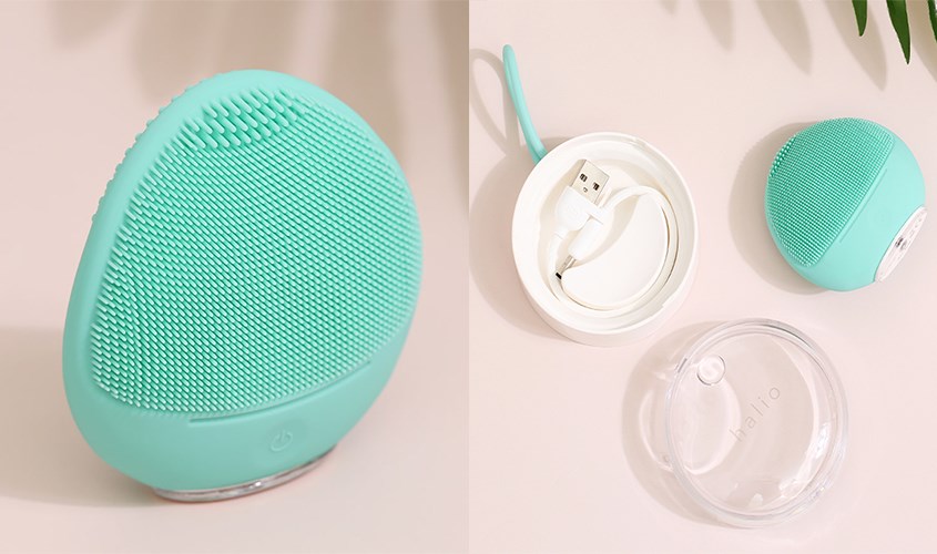 Máy rửa mặt và massage Halio Sweet Mint có nhiều mức rung khác nhau phù hợp với nhiều loại da.