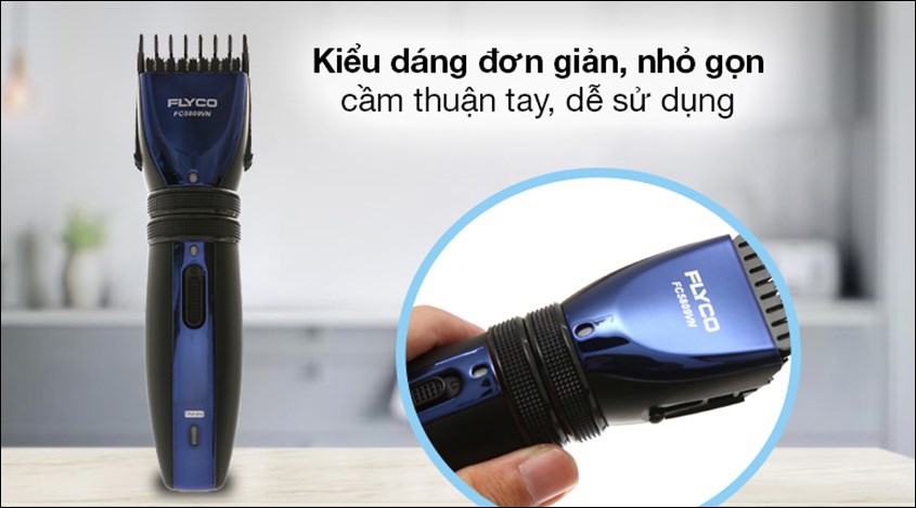 Tông đơ cắt tóc pin sạc Flyco FC5809VN nhỏ gọn và tiện lợi.