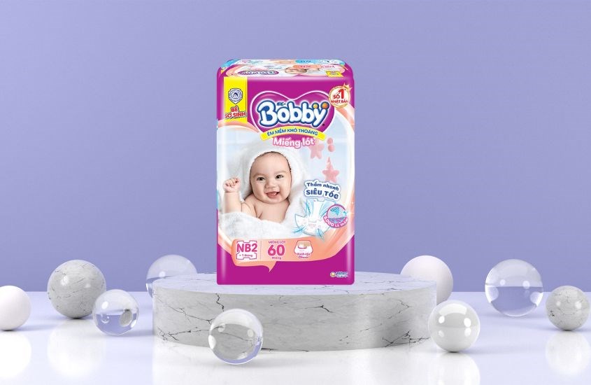 Miếng lót Bobby size NB2 60 miếng (Từ 1 tháng)