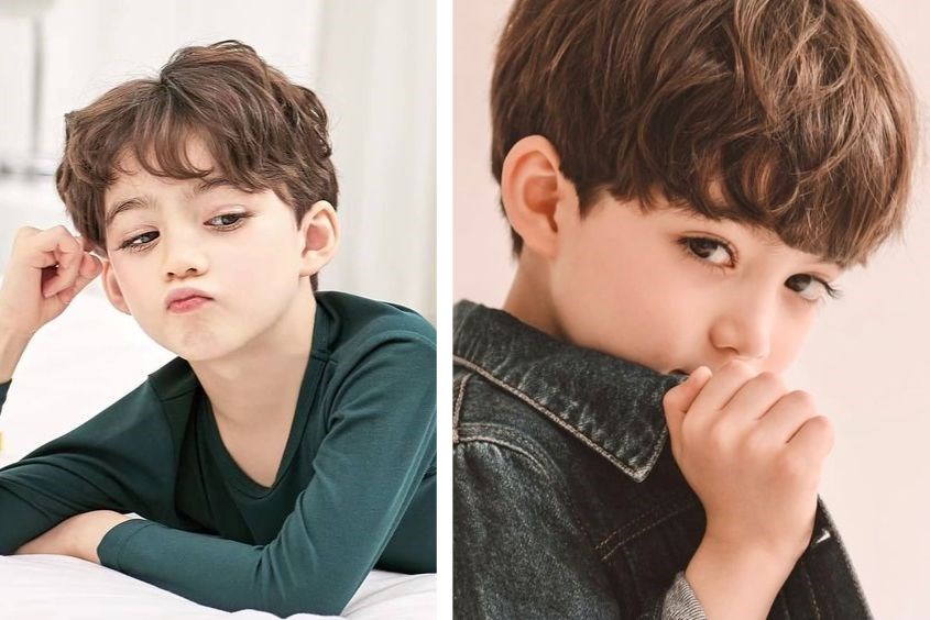 Gợi ý những kiểu tóc cho bé trai mặt dài