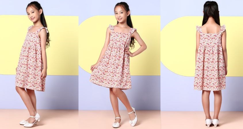 Đầm bé gái AVAFashion 2C CC màu hồng