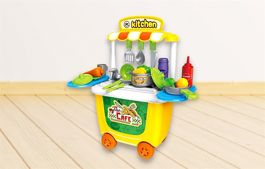 Bộ đồ chơi xe đẩy dụng cụ nhà bếp Bowa 8326 (31 chi tiết)