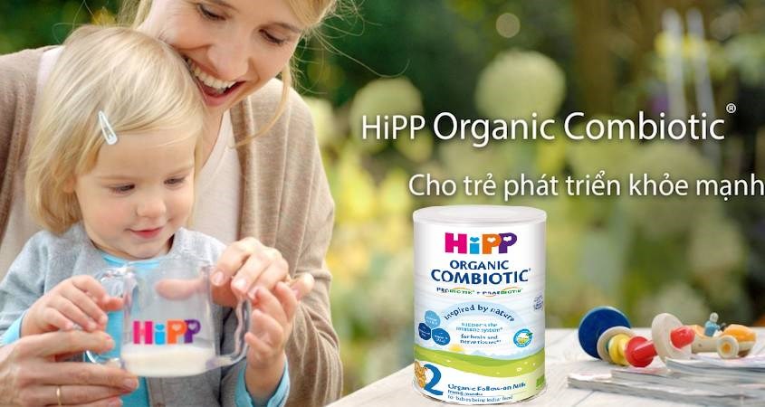 Sữa bột HiPP Organic Combiotic vị nhạt thanh số 2 800g (6 - 12 tháng) giàu Omega 3, vitamin và khoáng chất