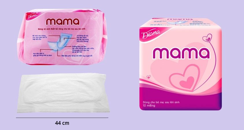 Băng vệ sinh ban ngày Diana Mama cho mẹ sau sinh không cánh 12 miếng