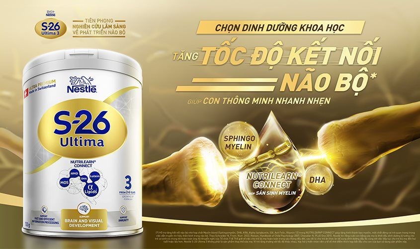 Sữa Nestlé S-26 Ultima 3 giúp tăng tốc độ kết nối não bộ