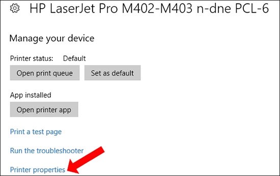 Bạn ấn chọn Printer Properties