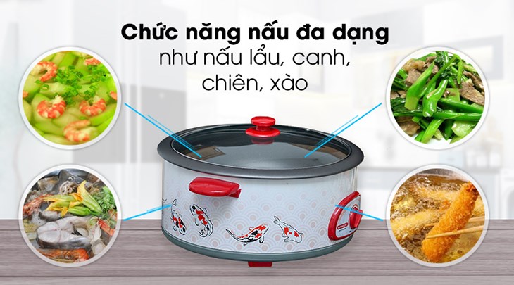 Nồi lẩu điện Sunhouse SH-525L 4 lít sở hữu đa dạng chức năng nấu vô cùng tiện lợi