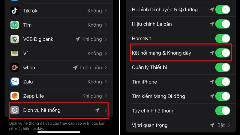 Chọn Kết nối mạng & Không dây để hủy kích hoạt