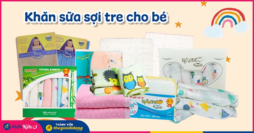 Khăn sữa sợi tre cho bé, an toàn, dịu nhẹ cho cho da Khăn sữa sợi tre cho bé, an toàn, dịu nhẹ cho cho da