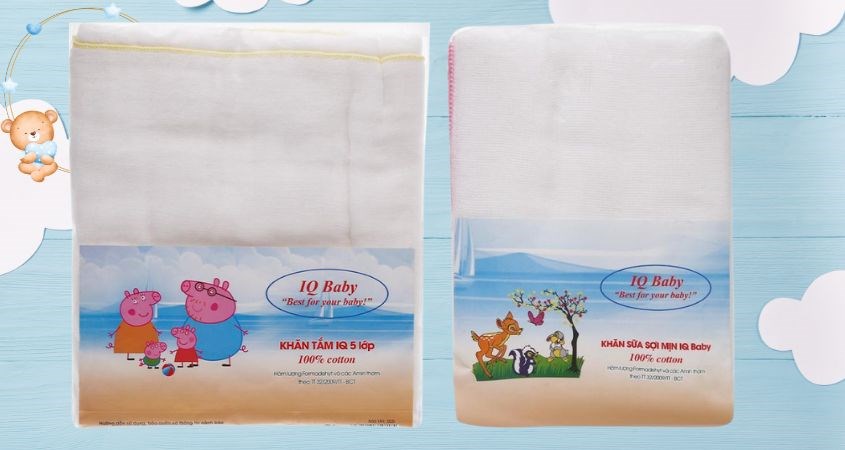 Khăn sữa, khăn tắm IQ Baby