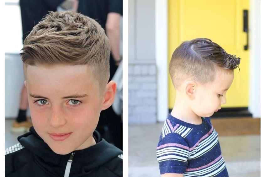 Kiểu tóc sport cho bé trai mặt dài