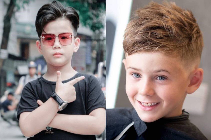 Kiểu tóc side part cho bé trai 7 tuổi thời thượng Kiểu tóc cho bé trai 7 tuổi sành điệu