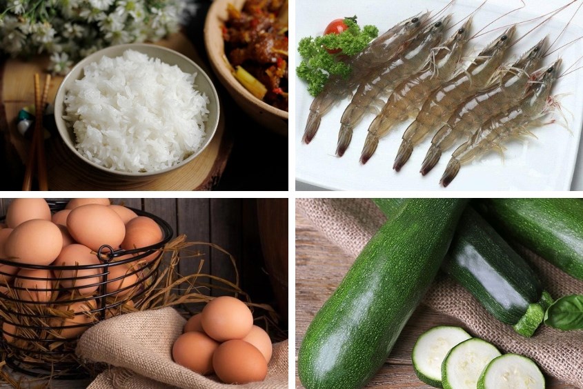 Nấu chao tôm trứng gà cho bé cùng vơi bí ngòi