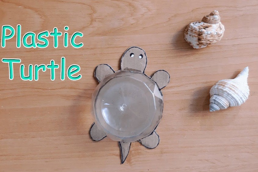 Làm đồ chơi bằng chai nhựa thành con rùa