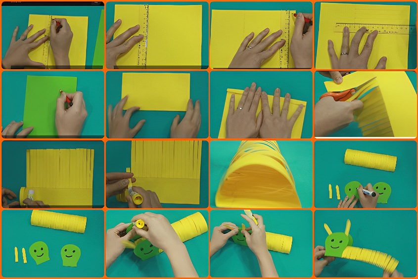 Cách làm đồ chơi bằng giấy hình con sâu